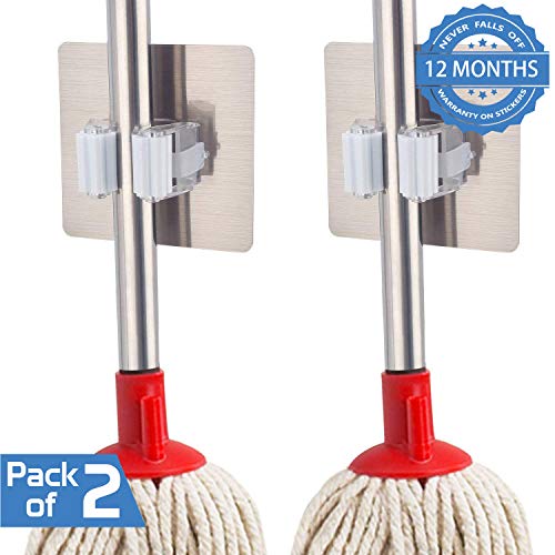Product Cover HOKIPO Magic Sticker Series Self Adhesive Mop and Broom Holder - Pack of 2