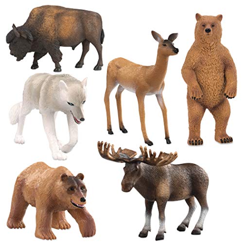 Product Cover Terra by Battat - North American Animals Set - Realistic Animal Toys with Bison and Bear Toys for Kids 3+ (6 pc)