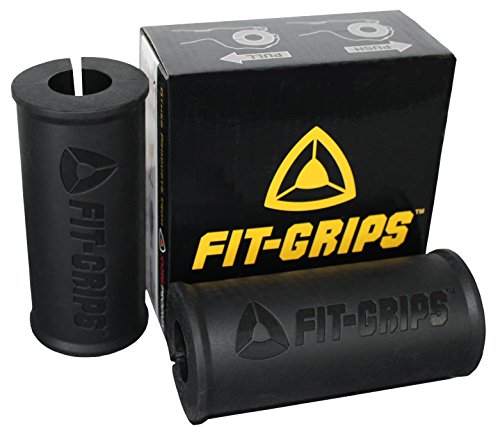 Product Cover Fit Grips 2.0 Thick Bar Weight Lifting Big Fat Grips Bicep, Tricep, Forearm, Wrist (Black)