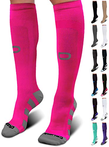 Product Cover Crucial Compression Socks for Men & Women (20-30mmHg) - Best Graduated Stockings for Running, Athletic, Travel, Pregnancy, Maternity, Nurses, Medical, Shin Splints, Support, Circulation & Recovery