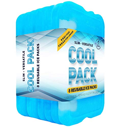 Product Cover Healthy Packers Ice Pack for Lunch Box - Freezer Packs - Original Cool Pack | Slim & Long-Lasting Ice Packs for Your Lunch or Cooler Bag (Set of 8)