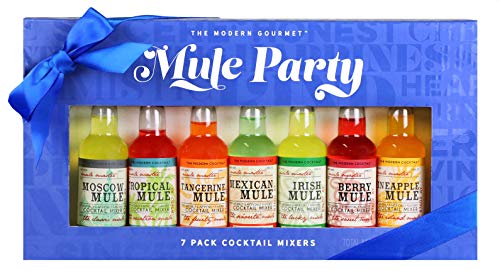 Product Cover Thoughtfully Gifts, Mule Party Cocktail Mixers, 2.3 Fluid Ounces Each, 7 Unique Drink Mixes like Moscow, Tropical, Mexican, Tangerine and More, Set of 7 (Contains NO Alcohol)