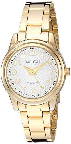 Product Cover Sutton by Armitron Women's SU/1005WTGP Easy to Read Gold-Tone Bracelet Watch