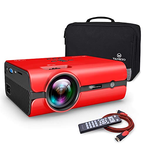 Product Cover VANKYO Portable Projector, Support HD 1080P, Mini Projector with USB/SD/AV/HDMI/VGA Input. Come with Free Carrying Bag and HDMI Cable (3-Red)