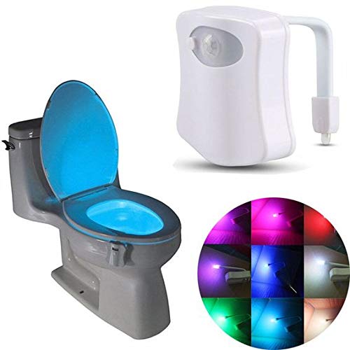 Product Cover CLOMANA® 8 Colour LED Light Sensor Motion Activated Glow Toilet Bowl, Medium (Multicolour)
