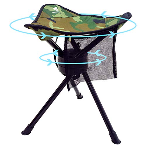 Product Cover GEERTOP Portable Outdoor Folding Swivel Tripod Stool Fold Up Slacker Chair Lightweight Full 360 Degree Rotation Heavy Duty for Camping Hunting Fishing Hiking Backpacking Travel 200 lbs Capacity
