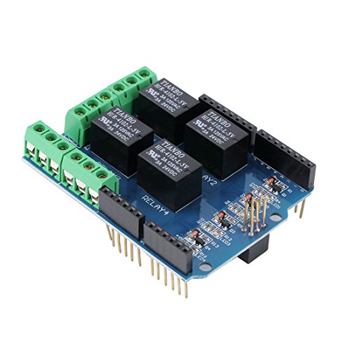 Product Cover HiLetgo 5V 4 Channel Relay Shield for Arduino UNO R3 Arduino Uno Relay Shield Four Channel Relay Shield for Arduino UNO R3