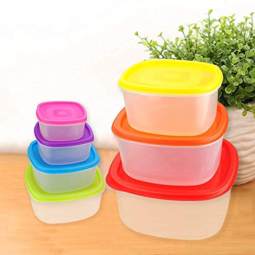 Product Cover Kurtzy Kitchen Fridge Food Storage Box Container Organizer with Lid for Fruits Vegetables Set of 7