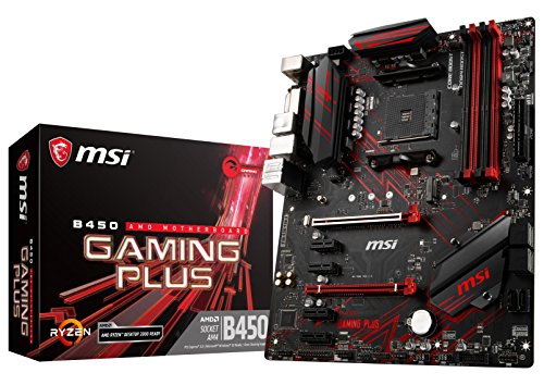 Product Cover MSI Performance Gaming AMD Ryzen 1st and 2nd Gen AM4 M.2 USB 3 DDR4 DVI HDMI Crossfire ATX Motherboard (B450 Gaming Plus)