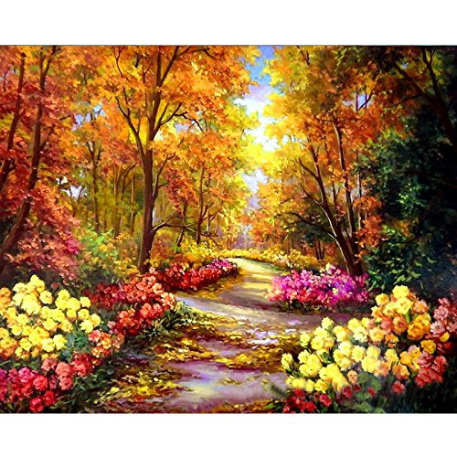 Product Cover TOCARE Large 5D Diamond Painting Kits for Adults Kids Full Drill Crystal Embroidery Dotz Christmas Gift for Your Family,20x16Inch Landscape Blossom
