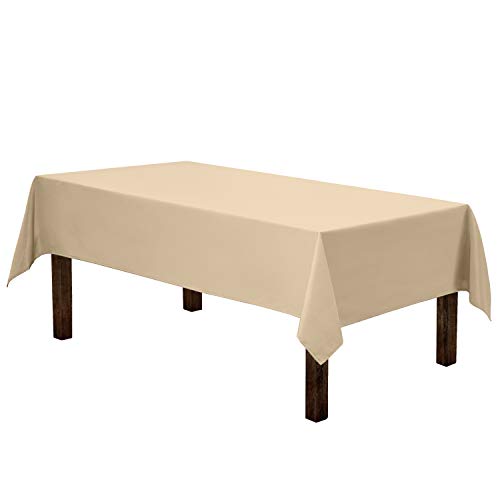 Product Cover Gee Di Moda Rectangle Tablecloth - 60 x 84 Inch - Beige Rectangular Table Cloth for 5 Foot Table in Washable Polyester - Great for Buffet Table, Parties, Holiday Dinner, Wedding & More