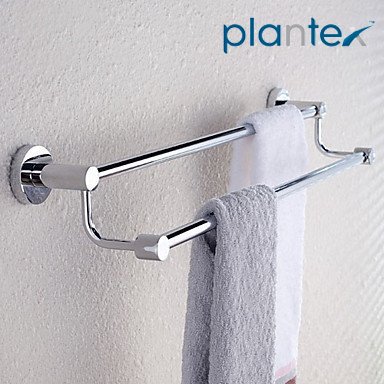 Product Cover Plantex High Grade Stainless Steel Towel Rod/Towel Rack for Bathroom/Towel Bar/Hanger/Stand/Bathroom Accessories (24 Inch - Chrome Finish) - Pack of 1