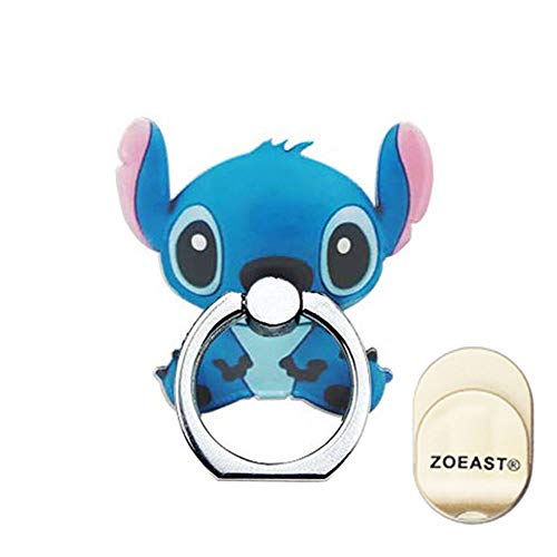 Product Cover ZOEAST(TM) Phone Ring Marvel Hero Cartoon Universal 360° Rotating Phone Buckle Tablet Finger Grip Ring Stand Holder Kickstand Tablet Compatible with iPhone 6S SE 7 8 Plus X Samsung iPad (Stitch)