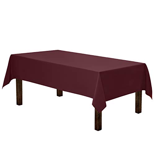 Product Cover Gee Di Moda Rectangle Tablecloth - 60 x 84 Inch - Burgundy Rectangular Table Cloth for 5 Foot Table in Washable Polyester - Great for Buffet Table, Parties, Holiday Dinner, Wedding & More