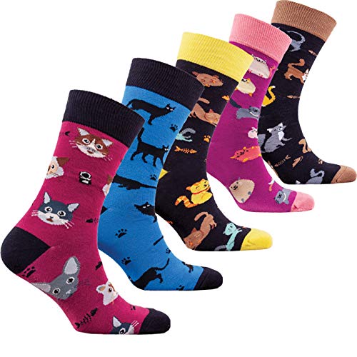 Product Cover Socks n Socks-Mens 5pair Luxury Colorful Cotton Fun Novelty Dress Socks Gift Box
