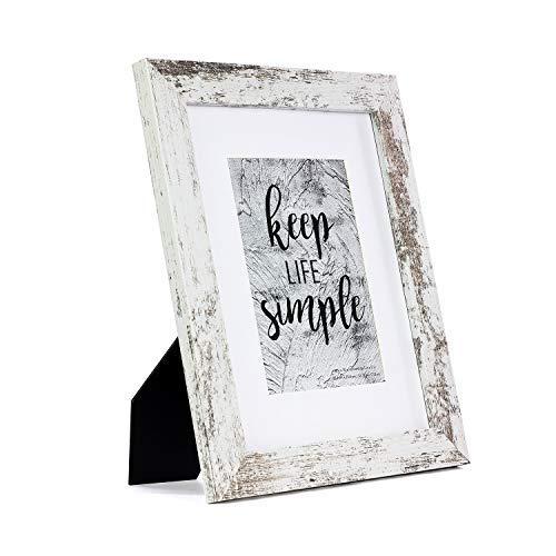 Product Cover HomeMe 8x10 White Picture Frame - Made to Display Pictures 5x7 with Mat or 8x10 Without Mat - Wide Molding - Wall Mounting Material Included