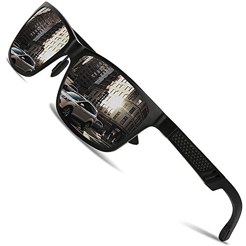 Product Cover MEWAY Men's Fashion Driving Polarized Sunglasses for Men UV Protection Al-Mg Metal Frame Ultra Light (X-Black)