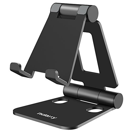 Product Cover Nulaxy Adjustable Phone Stand, Tablet Stand, Cell Phone Stand, Desktop Phone Holder Cradle Dock Compatible with iPhone Xs Xs Max Xr X 8 7 6 6s Plus, iPad, Nintendo Switch, Tablets (4-10''), All Phones