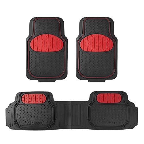 Product Cover FH Group F11500RED Red Heavy Duty Touchdown Rubber Floor Mat Full Set Trim to Fit