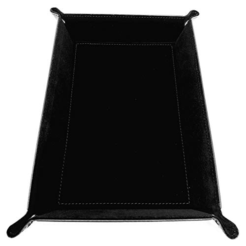 Product Cover Harbor Loot Brand Black Dice Tray - Perfectly Sized at 8.5 x 11.25 Inches Unsnapped and 6.5 x 9.5 Snapped - Designed by Gamers - Packs Flat, Protects Your Table, and Keeps Dice Where They Belong.