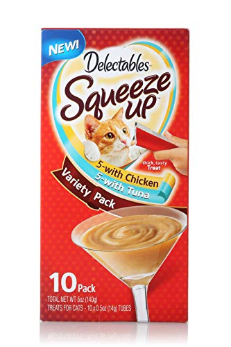 Product Cover Delectables Squeeze Up Lickable Wet Cat Treats Variety Pack, 10Count