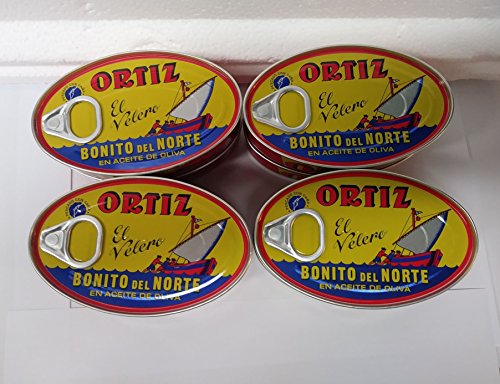 Product Cover 8 Pack Ortiz Bonito Del Norte Tuna in Olive Oil 3.95 Oz Oval Tin (Spain)