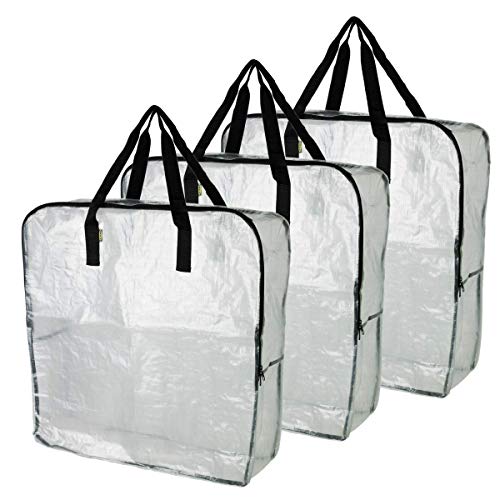 Product Cover IKEA DIMPA 3 pcs Extra Large Storage Bag, Clear Heavy Duty Bags, Moth Moisture Protection Storage Bags