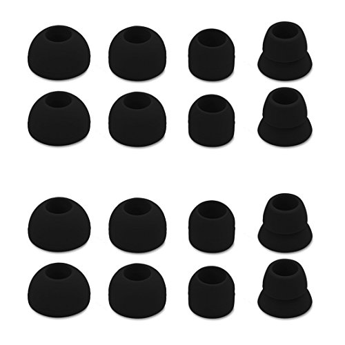 Product Cover 16 Pieces Replacement Earpads Eartips Teemade Earbuds Eargels for Powerbeats 1, Powerbeats 2, Powerbeats 3,Beats Wireless Stereo Earphones by Dr.Dre (Black)