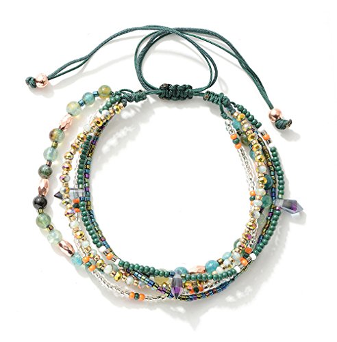 Product Cover Joya Gift Handmade Adjustable Wrap Bracelet Bohemian String Braided Beads Anklets Gifts for Women Girls