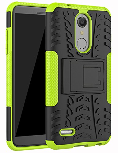 Product Cover LG K30 Case, LG Phoenix Plus Case,LG Premier Pro LTE Case,LG K10 Alpha,LG K10 2018 Case, Yiakeng Dual Layer Shockproof Wallet Slim Protective with Kickstand Hard Phone Cover (Green)