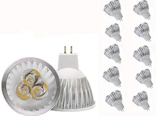 Product Cover JKLcom MR16 LED Bulbs MR16 3W LED Warm White Light Bulbs GU5.3 MR16 LED Bulbs 12V 3W LED Spotlight Bulbs for for Landscape Recessed Track Lighting,20W Halogen Equivalent,Pack of 10
