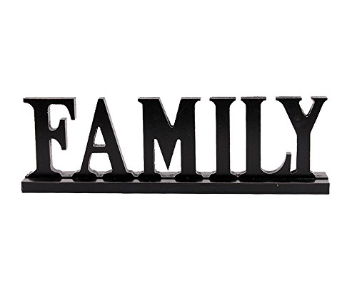 Product Cover YK Decor Wood Family Decorative Sign Standing Cutout Word Decor Wooden Table Top Sign