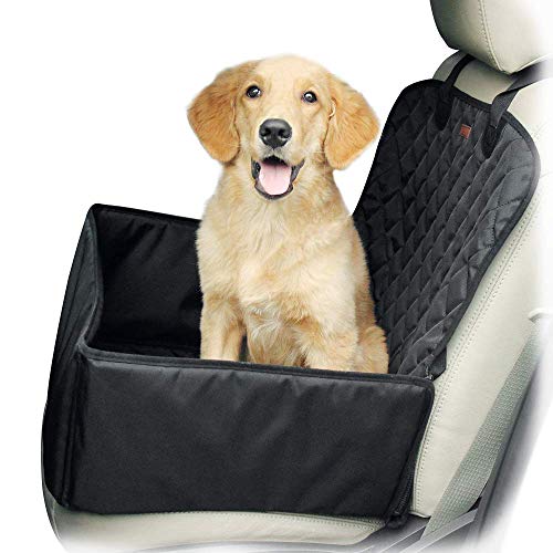 Product Cover Yitour Dog Front Car Seat Covers - Dog Single Pet Seat Cover Seatbelt for SUV Van(100% Return Guarantee),Waterproof Protector Black Back Rear Dog Truck Booster Seat Cover,Vehicle Back Booster Carrier