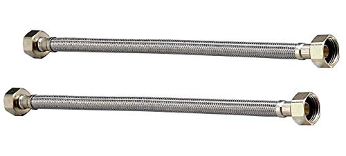 Product Cover QUICK SILVER Stainless Steel 304 Grade Connection Pipe Chrome Finish (1/2-inch, 18-inch) 2 Pieces