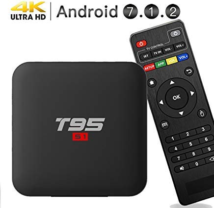 Product Cover EASYTONE Android 7.1.2 TV Box, Smart TV Box Quad-core 64 Bits /1GB+8GB Supporting 4K (60Hz) Full HD/H.265/2.4G WiFi/HD 2.0 T95 Android Box