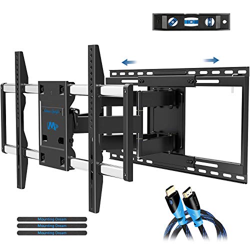 Product Cover Mounting Dream TV Mount Full Motion with Sliding Design for TV Centering, Articulating TV Wall Mounts TV Bracket for 42-70 Inch TVs - Easy to Install on 16