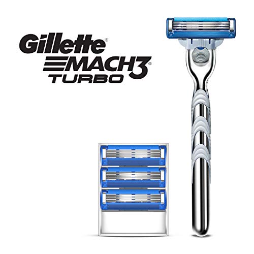 Product Cover Gillette Mach3 Turbo Men's Razor Handle + 4 Blade Refills