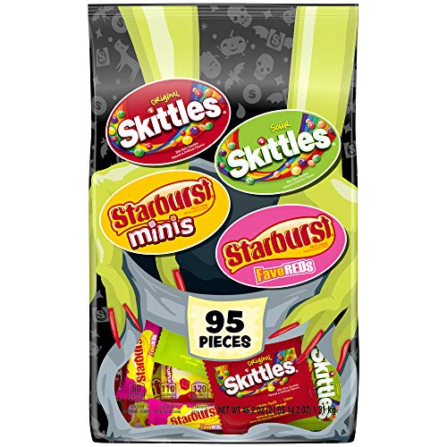 Product Cover SKITTLES & STARBURST Halloween Candy Fun Size Variety Mix 46.2 Ounce Bag 95 Count