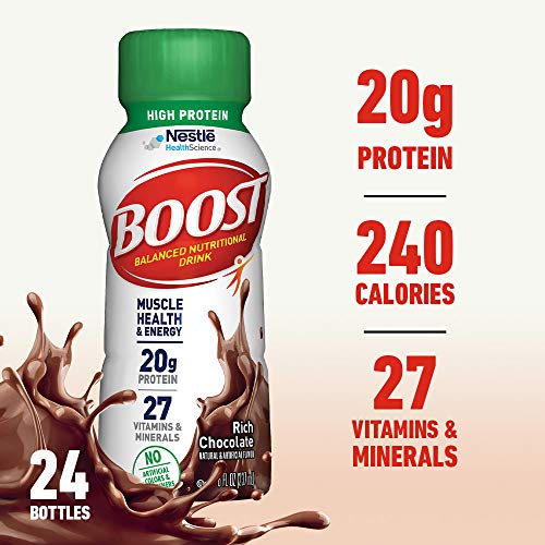 Product Cover Boost High Protein Complete Nutritional Drink, Rich Chocolate, 8 fl oz Bottle, 24 Pack (Packaging May Vary)
