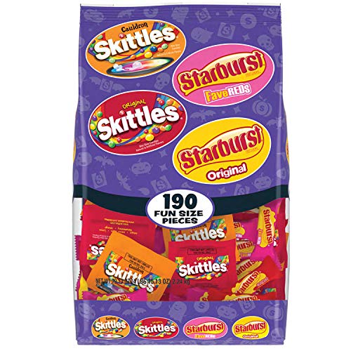Product Cover SKITTLES & STARBURST Halloween Candy Fun Bag (190 Count), Variety Mix