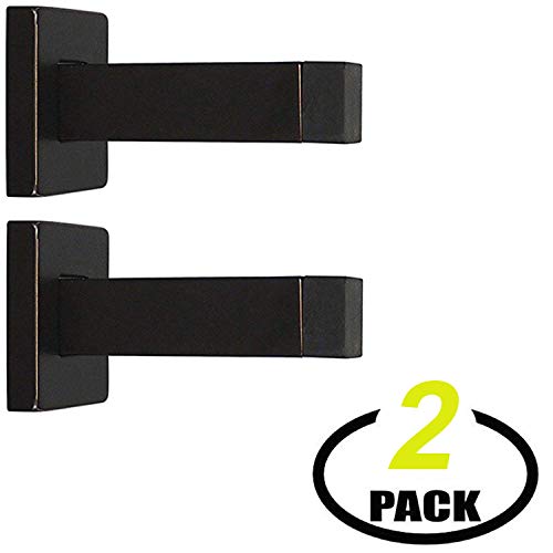 Product Cover Nuk3y Modern Square Wall Door Stop or Coat Hook, 2 Pack (Oiled Rubbed Bronze)
