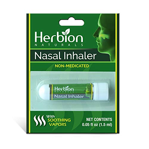 Product Cover Herbion Naturals Nasal Inhaler Non-Medicated, 0.05 Fl Oz (1.5ml) with Menthol, Clove Oil, Eucalyptus Oil & Camphor - Clears Nasal Congestion & Blockage, Sinusitis & Allergic Conditions