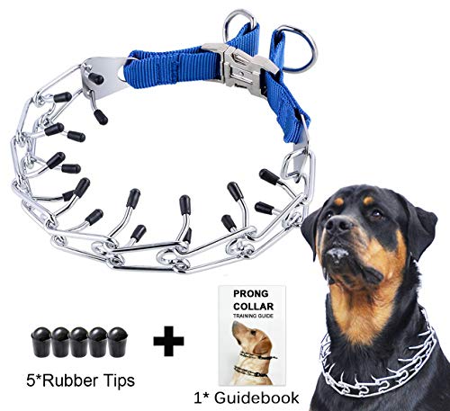 Product Cover Mayerzon Dog Prong Training Collar, Stainless Steel Choke Pinch Dog Collar with Comfort Tips (Collar(Blue))