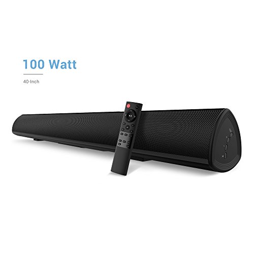 Product Cover 100Watt 40 Inch Soundbar, Bestisan Sound Bar Wireless and Wired Audio Bluetooth 5.0 TV Speakers with IR Remote Function (2019 Beef Up Version, 60 Days Home Trial)