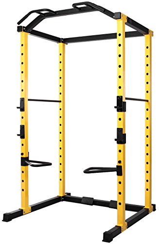 Product Cover HulkFit 1000-Pound Capacity Multi-Function Adjustable Power Cage with J-Hooks and Dip Bars, Power Cage Only