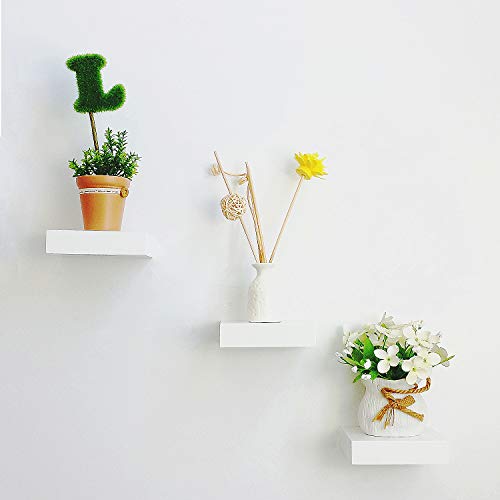 Product Cover HAO ALWAYS DO BETTER Set of 3 Small Size Floating Wall Shelf 4 Inch Showcase White