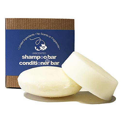 Product Cover Whiff Shampoo Bar & Conditioning Bar, Unscented: Made USA Rich lather, Pure oils, Limited Ingredients, FREE from Harmful Additives, Fragrances, and Colorings; Concentrated formula