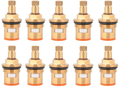 Product Cover YAPL Brass Ceramic Disc Cartridge Quarter Turn 1/2-inch for Hot and Cold Bathroom Kitchen Tap Faucet Valve - Set of 10 Nos