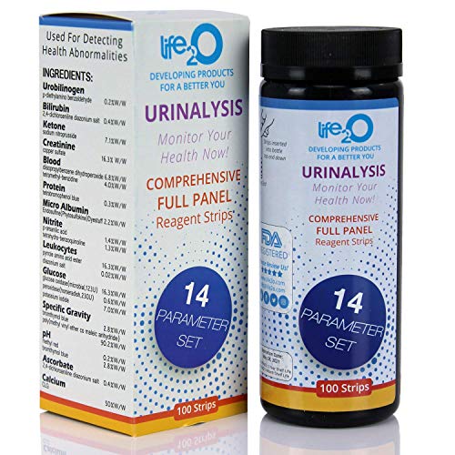 Product Cover Comprehensive 14-in-1 Urine Test Strips 100ct | Urinalysis Dip-Stick Testing Kit | Ketone, pH, Blood, UTI, Protein | Keto Alkaline Diet, Ketosis, Kidney Infection & Liver Function | Free e-Book Inside