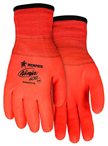Product Cover Memphis MCR Safety N9690FCO Memphis Ninja Ice Fully Coated Orange 15 Gauge orange nylon Size Medium 1-Pair